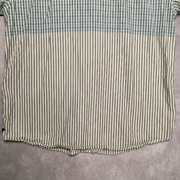 Alpinestars Mens Plaid Shirt size XXL Short Sleeve Button Up Pocket White Blue - Picture 10 of 16